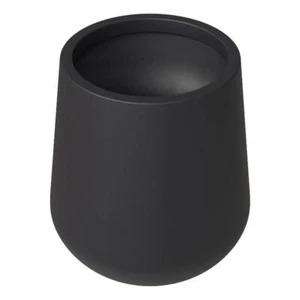 LeisureMod Orchid Fiberstone and MGO Clay Round Planter Black 12" Height - Picture 1 of 6
