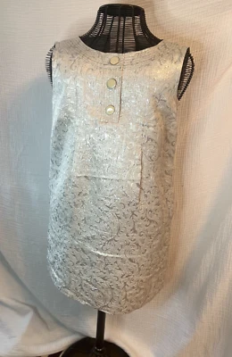 Michael Kors Dress Size 10 Silver Scoopneck Sleeveless Mini Dress with Pockets - Image 1 of 4