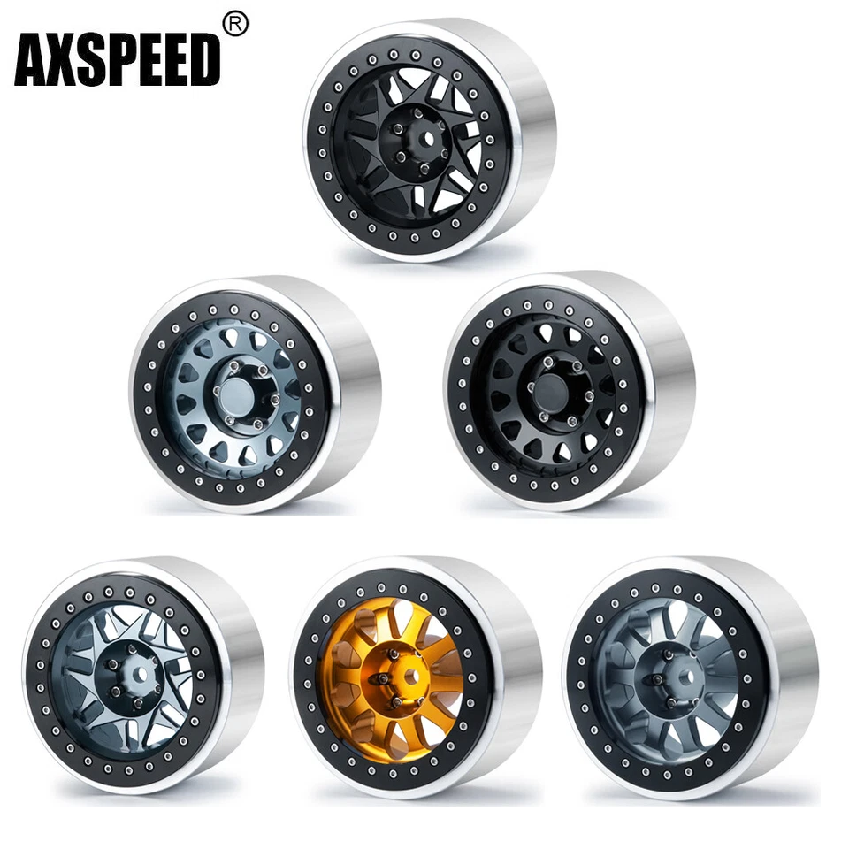 Aluminum 2.9 inch Beadlock Wheel Hub Rim For 1/6 Axial SCX6 AXI05000 RC Crawler - Image 1 of 2