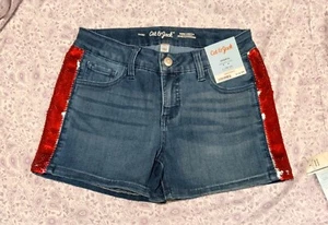 Cat And Jack Girls Soft Dark Wash Adjustable Waist Size L (10/12)  - Picture 1 of 5
