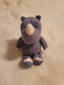 HTF Carter's Blue Baby Rhino Rhinoceros Plush Stuffed Animal 2013 Lovey 60114 - Picture 1 of 7