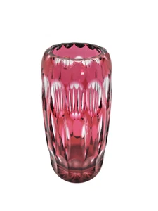 WARA Genuine Hand Cut Lead Glass Ruby VASE Nachtmann Bleikristall Germany - Picture 1 of 9