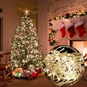 NEW - 10M 100 LED Christmas Tree Fairy String Party Lights Lamp Xmas Waterproof - Picture 1 of 21