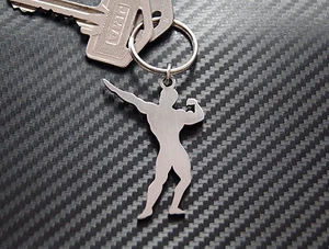 BODYBUILDER Llavero Llavero Acero Músculo Peso Levantador de Potencia REGALO - Imagen 1 de 1