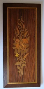 Vintage Lovely Sorrento Ware Wooden Inlaid Flower Picture / Wall Hanging - Picture 1 of 2