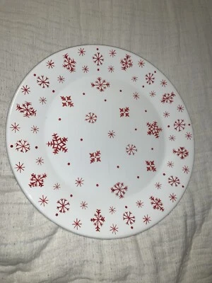 Crate and Barrel Christmas "Snowflake Platter" 13.5”x13.5” - Image 1 of 4