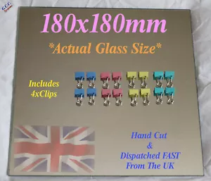 180 x 180mm Mirror Glass Plate For Heated 3D Printer Bed W Clips Kingroon KP3 - Picture 1 of 1