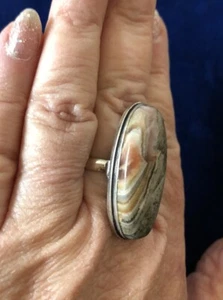 Rustic Red Mexican Agate Ring Size 9.5 Shadow Bezel Artisan Southwest - Picture 1 of 5