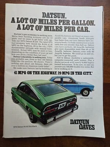 1969 Datsun 510 & 1976 & Datsun B-210 Color Ad - Vtg Magazine - Picture 1 of 5
