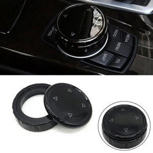Schwarz Glänzend Multimedia Drehknopf Zierleiste Abdeckung Für BMW F20 F30 F10 - Picture 1 of 12