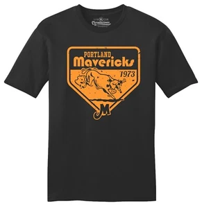 Portland Mavericks "Logo" 1973 Baseball TRI-BLEND Tee Shirt - Trailblazers - Afbeelding 1 van 4