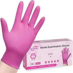 Guantes de nitrilo sin polvo, caja de 100 unidades, 3 mil, desechables - Imagen 1 de 7