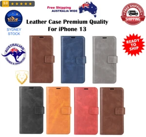 Funda de cuero abatible horizontal con soporte y ranuras para tarjetas y billetera para iPhone 13 - Imagen 1 de 15