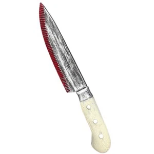 BUTCHER KNIFE Halloween Accessory Horror Fancy Dress Dagger Prop Toy Plastic - Picture 1 of 2