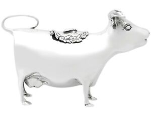 Vintage Sterling Silver Cow Creamer by Mappin & Webb Ltd 18th Century Style