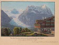 Grindelwald Berner Oberland Original Aquatinta Dikenmann 1840 1