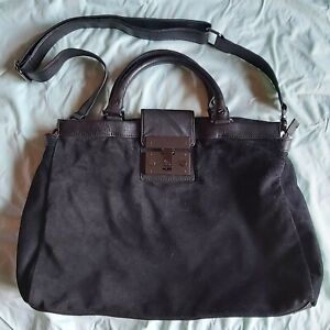 Tory Burch Black Suede Large Messenger Bag.. Preowned. Excellent Condition 