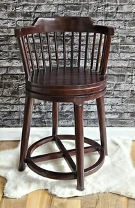 Barhocker Barstuhl Hocker Holz Antik Stil Mahagoni dreht sich - Bild 1 von 9