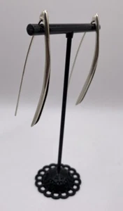 Silpada Sterling Silver 925 Folded Oxidized Long Threader Earrings 6.9g - Picture 1 of 8