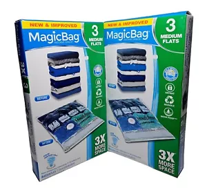 Magic Bag Instant Space 3 Medium Flats (X2) Travel Housewares Vacuum Saver NIB - Picture 1 of 3