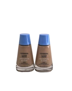 LOT OF 2 - COVERGIRL CLEAN MATTE LIQUID FOUNDATION-WARM BEIGE 545-1 FL. OZ. - Picture 1 of 3