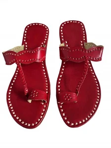 Womens Genuine Red Leather Daily Wear Casual Dress Sandals Slippers Girls Shoe - Picture 1 of 6