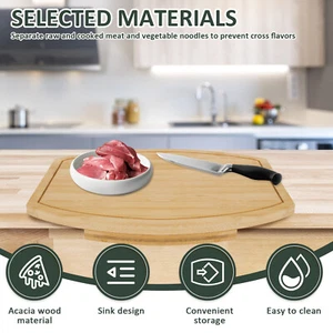 Wood Corner Kitchen Board Corner Chopping Board With Juice Groove Corner wejTM - Picture 1 of 11