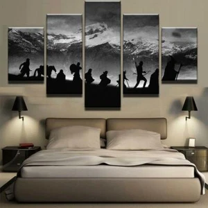 Arte de pared de lona de 5 piezas enmarcado en la montaña del Señor de los Anillos - Imagen 1 de 1