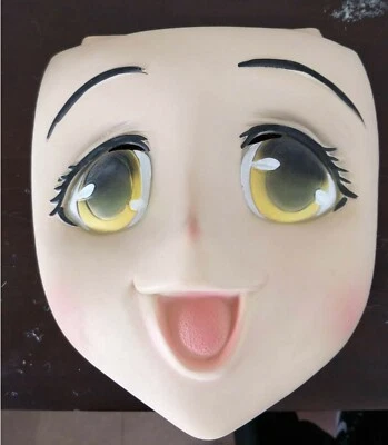 Halloween Mask Latex Rubber Adult Anime Blue/Gold Eye Sexy Girl Cartoon Mask  - Image 1 of 2