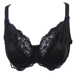 Sujetador Fig Leaves 113514 34DD Negro Encaje Just Peachy Balconette Bajo Alambre Nuevo con Etiquetas - Imagen 1 de 4