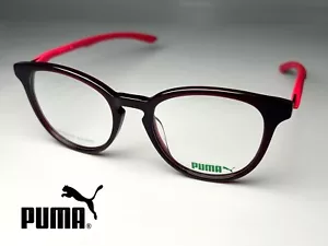 Puma Eyeglasses PU0336O 003 Red Handmade Acetate 51-19-145 Full Rim Round - Picture 1 of 9