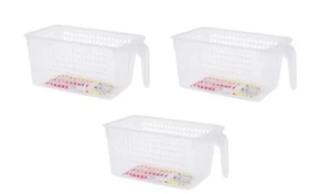 Set of 4 All Purpose Clear Plastic Organizer Bins with Handle - Pantry or Fridge - Bild 1 von 3
