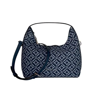 MICHAEL KORS EMBER SMALL SHOULDER CROSSBODY BAG MK GRAPHIC DENIM MULTI - Image 1 of 4