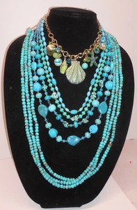 3  Necklaces GLAM Statement Beach Ocean Inspired One NWT DILLARDS - Picture 1 of 4