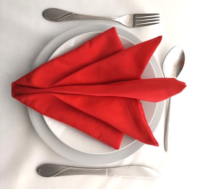 Plain Polycotton Serviettes - Table Napkins - Events - Dinners - Hot Colours - Image 1 of 3