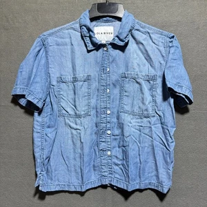 Lola River Denim geknöpftes Jeanshemd Damen Small blau - Bild 1 von 5