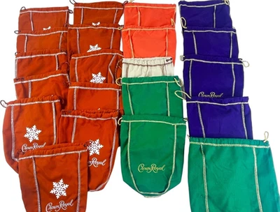 21 Crown Royal 11 Salted Carmel Drawstring Felt Bags Tan Grn Purple Orange Cream — 第 1/4 张图片