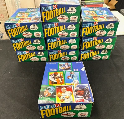 1991 Fleer Football Wax Box 36 Packs NFL - Image 1 of 3
