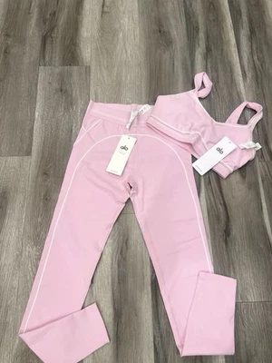 Alo Women's Small Pink Yoga Bra and Legging Set Athletic Two-Piece Suit - Image 1 of 2