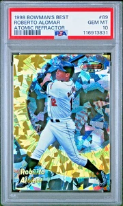 1998 BOWMAN'S BEST ATOMIC REFRACTOR #89 ROBERTO ALOMAR SP #/100 PSA 10 GEM MINT - Picture 1 of 2