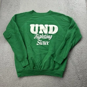 Sudadera Pullover North Dakota Fighting Sioux Verde Y Universidad Talla Grande - Imagen 1 de 5