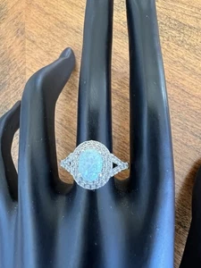 Wunderschöner 925 Sterling Silber Ring mit Opal und Topas - Bild 1 von 5