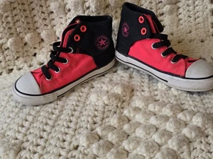 Infants Converse All Star Black Hot Pink Sz 9 Hi-tops Chuck Taylor - Picture 1 of 10