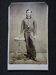 Antike Steuermarke Bürgerkrieg CDV Soldat 3. PA schwere Artillerie Mechaniksburg PA - Bild 1 von 2