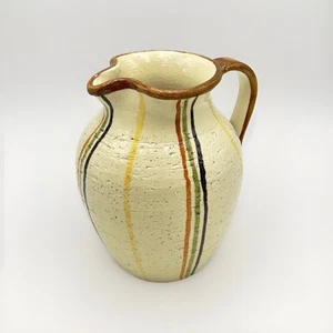 Vintage Aldo Londi Bitossi Stripes Pitcher Italian Pottery Ceramic Mid Century - Picture 1 of 8