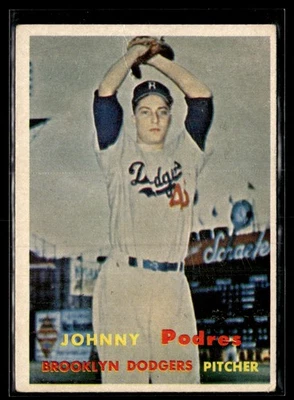 1957 Topps Johnny Podres Low Grade Set Break #277 Foto 1 de 2
