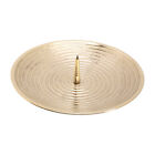 Kerzen -Rillen-Teller mit Dorn 15cm Kerzenteller Messing Gold Kerzenhalter Deko
