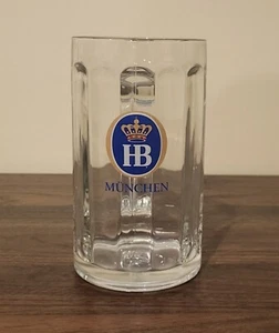 Vintage HB Hofbrauhaus 0.5 Liter Beer Glass Mug Germany - Picture 1 of 3