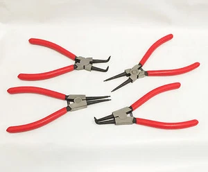 4pcs Heavy Duty 7" Circlip Plier Snap Ring Plier External Internal Kit w/ Pouch  - Picture 1 of 1
