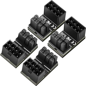 4 PCS ATX 8 Pin Female to 8 Pin Male 180 Degree Angled Adapter GPU Power Cabl... - Picture 1 of 7